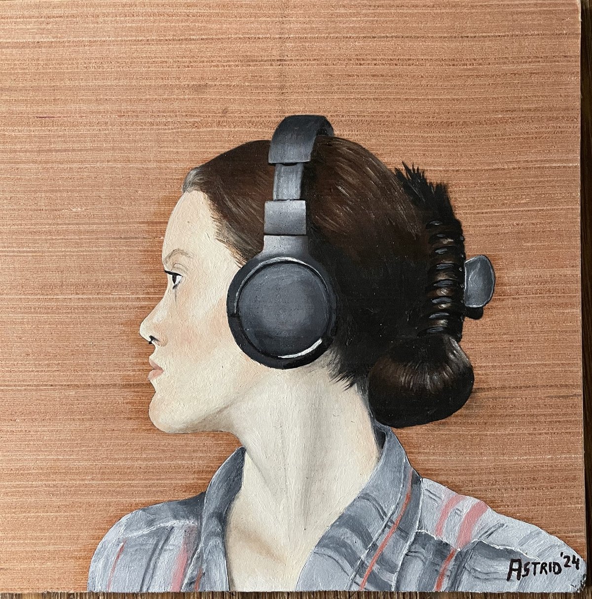 Portrait 24/002, 2024 — small square study with soft, rosy tonality.